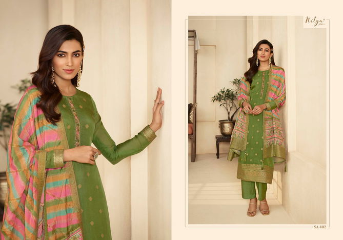 Saira Vol 4 Organza Jaquard  Designer Suit Catalog